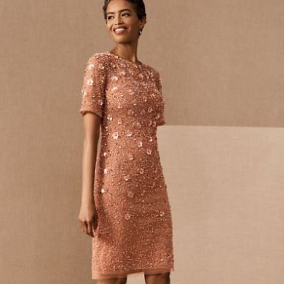 BHLDN Dresses & Skirts - Adrianna Papell for BHLDN Petaluma Beaded Floral Gown in "Sedona" Size 14